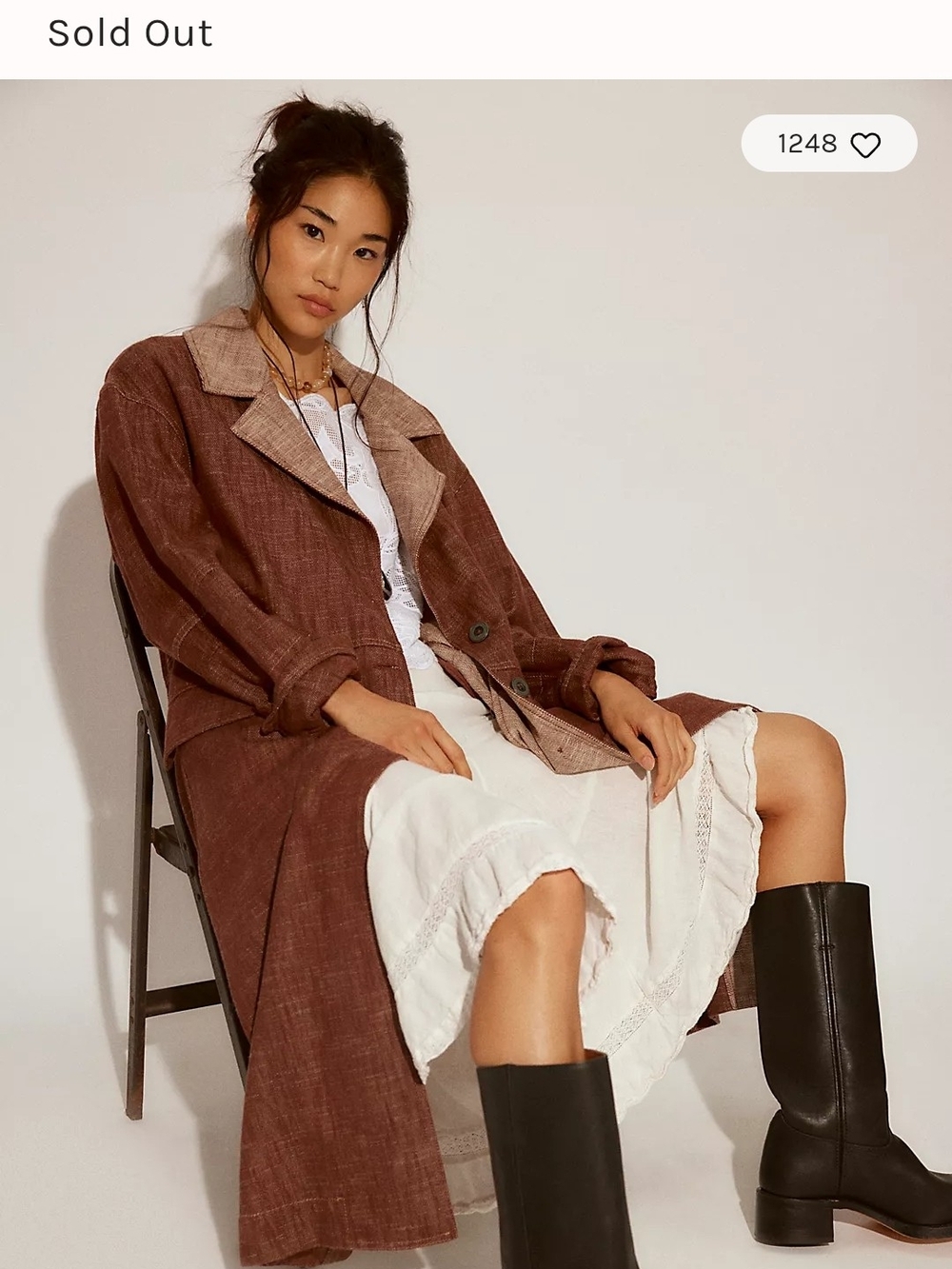 Free People BNWT Brown Micah Duster - Picture 2 of 11